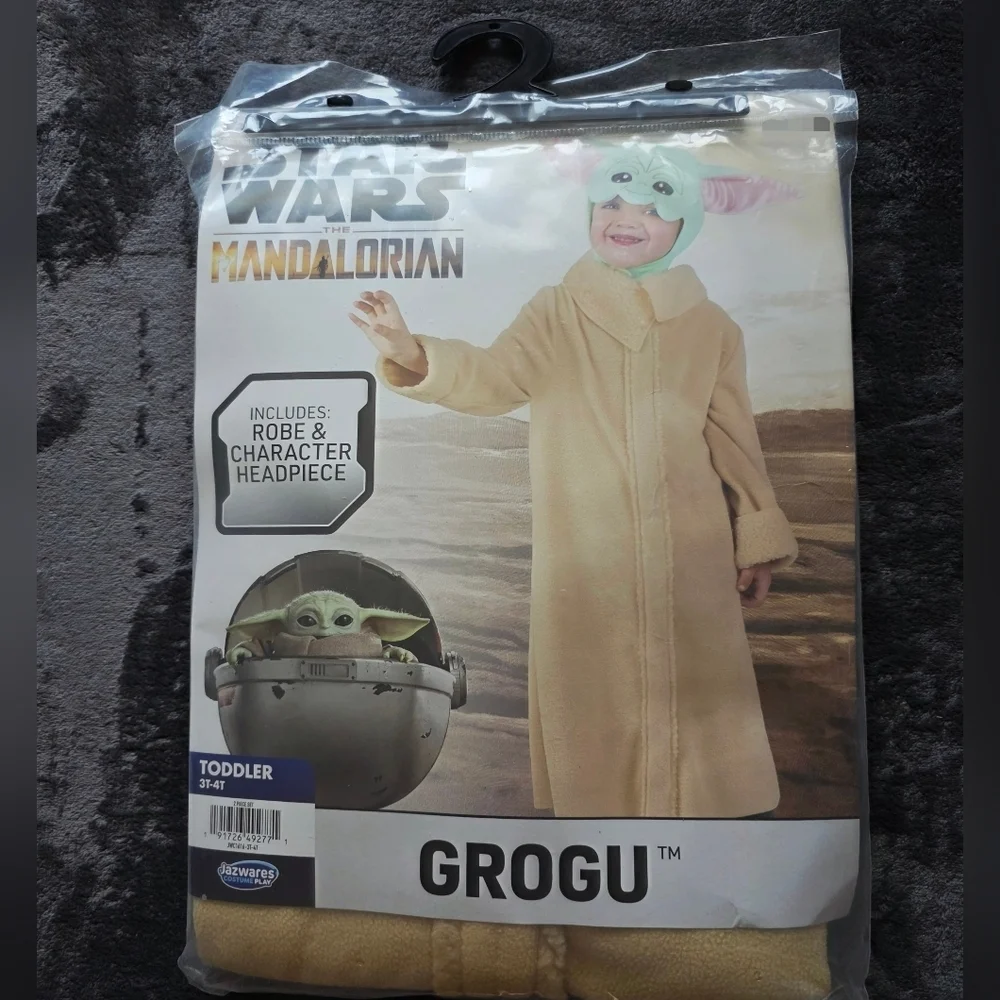 New Toddler Star Wars The Mandalorian Grogu Halloween Costume Robe w Headpiece
